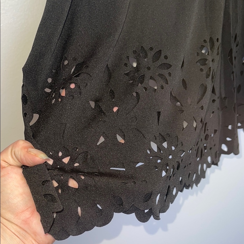 Womens Black Skirt with Floral Cutouts see measurements runs small